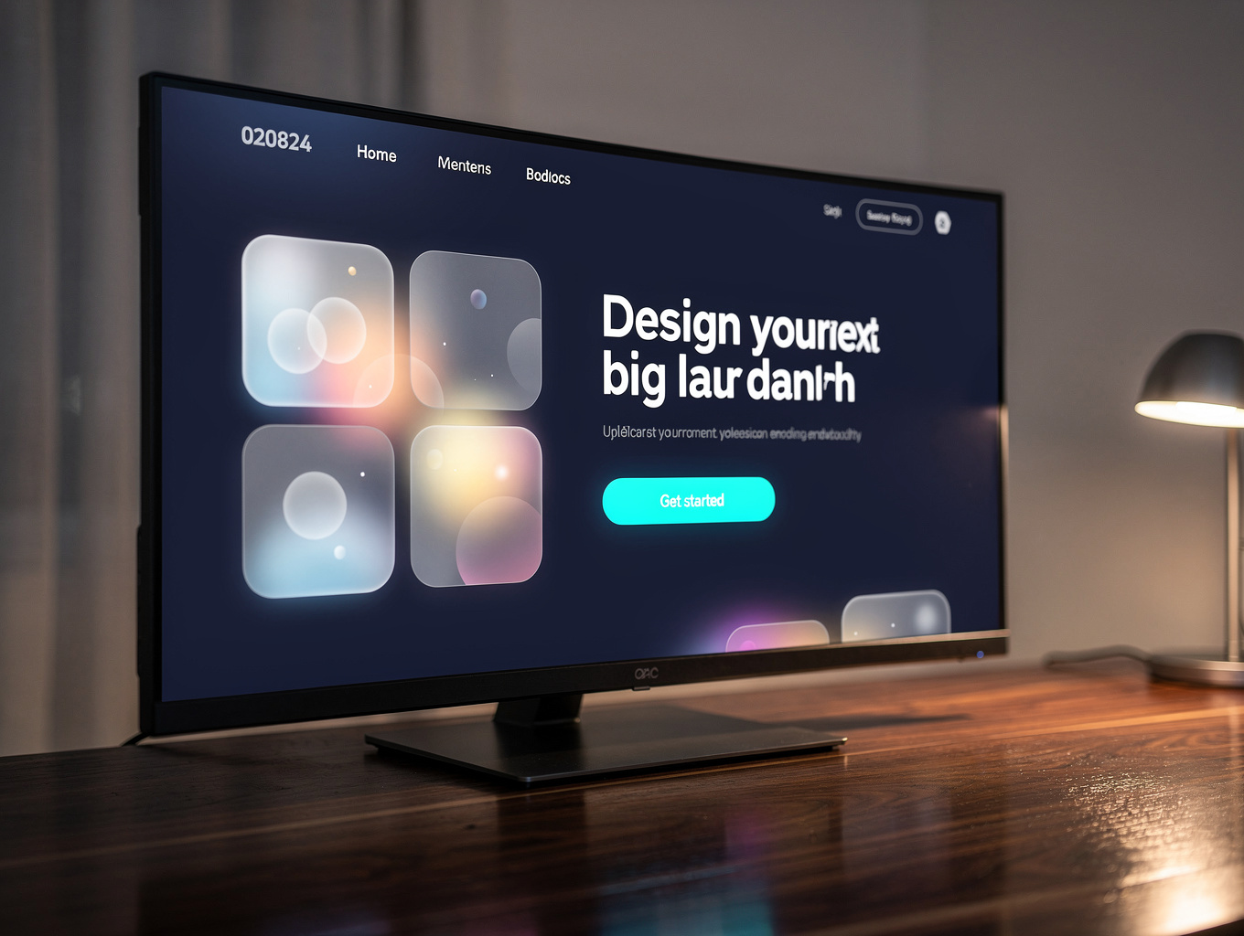 Clean, modern UI/UX design interface on a high-resolution monitor