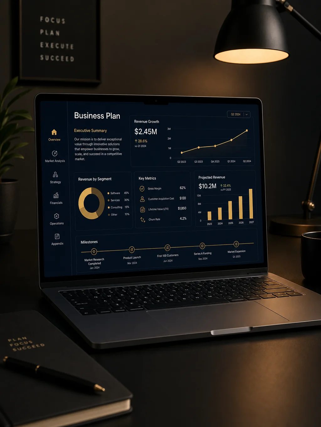 Startup growth strategy visualization